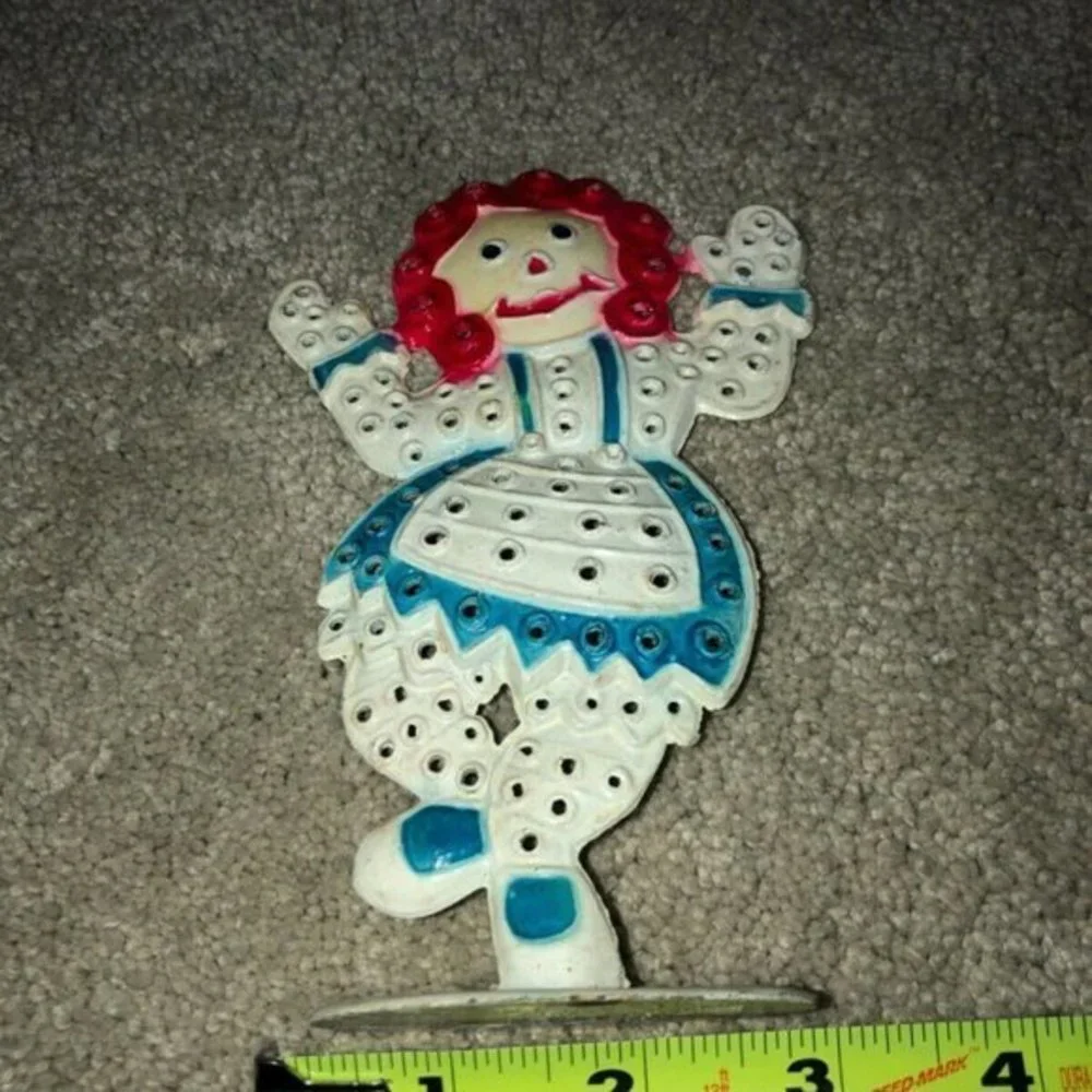 Vintage Raggedy Ann Metal Earring Display‎ Holder Storage